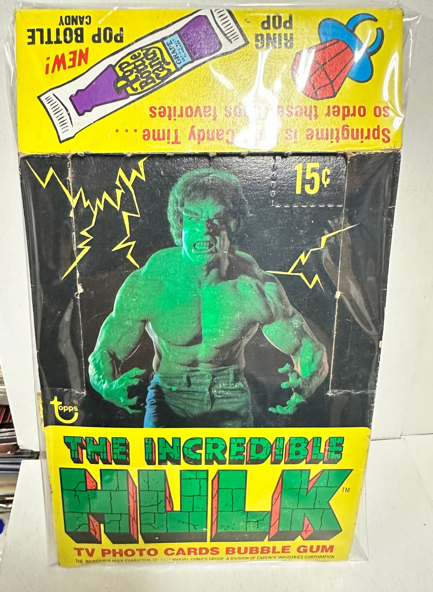 The Incredible Hulk TV series cards rare empty display box 1978