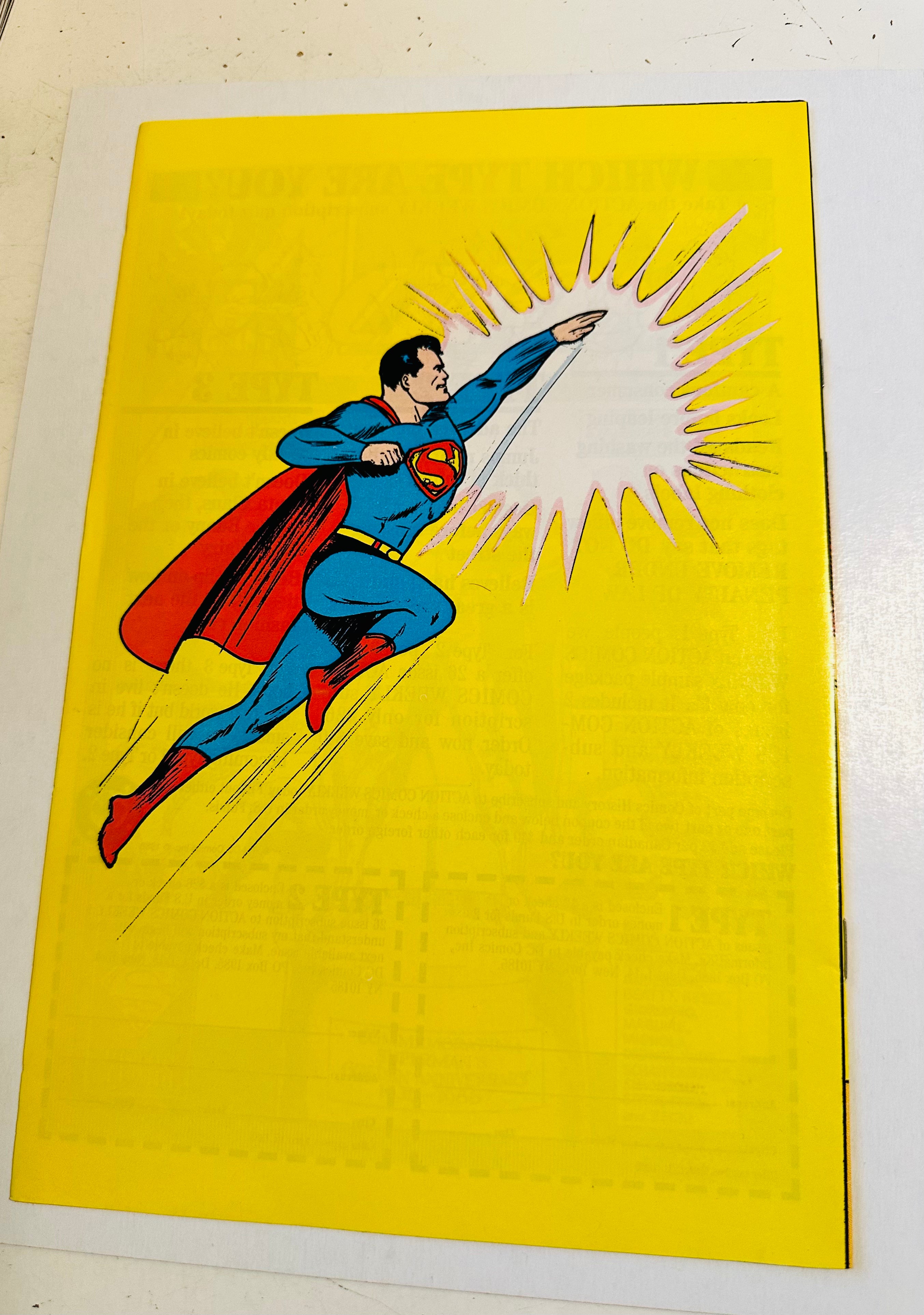 Action comics number one rare reprint issue 1988