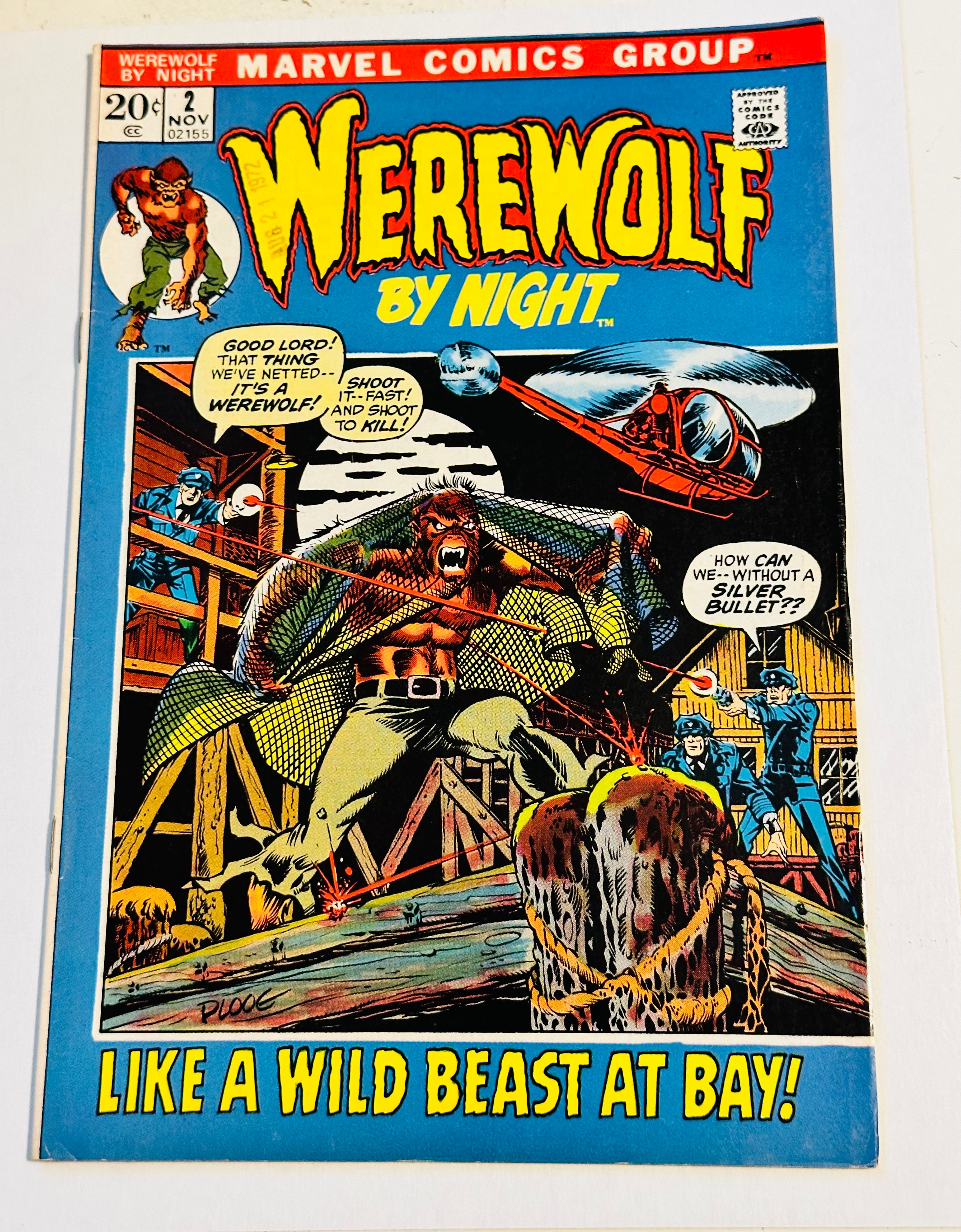 Werewolf By Night #2 high grade origin issue comic book 1972