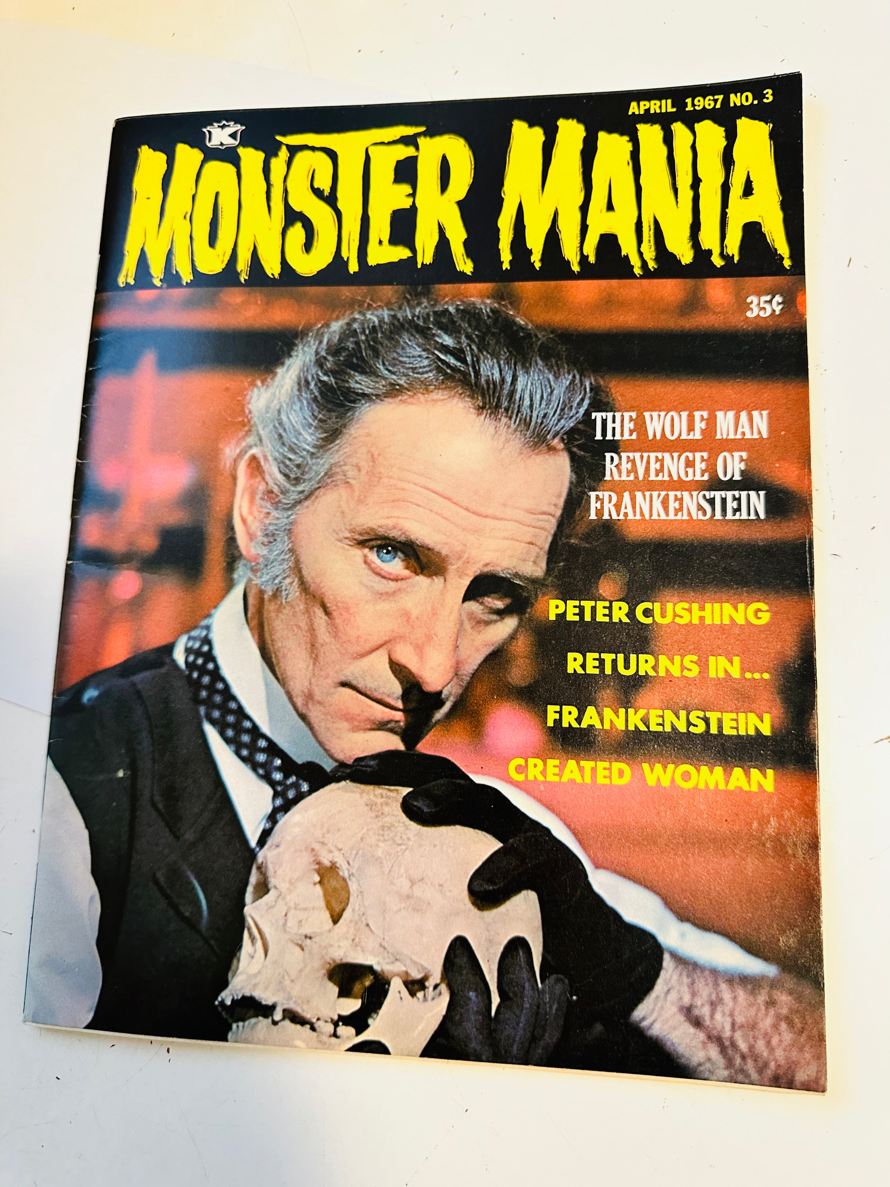 Monster Mania #3 Vf or better high grade condition Horror movies magazine 1967
