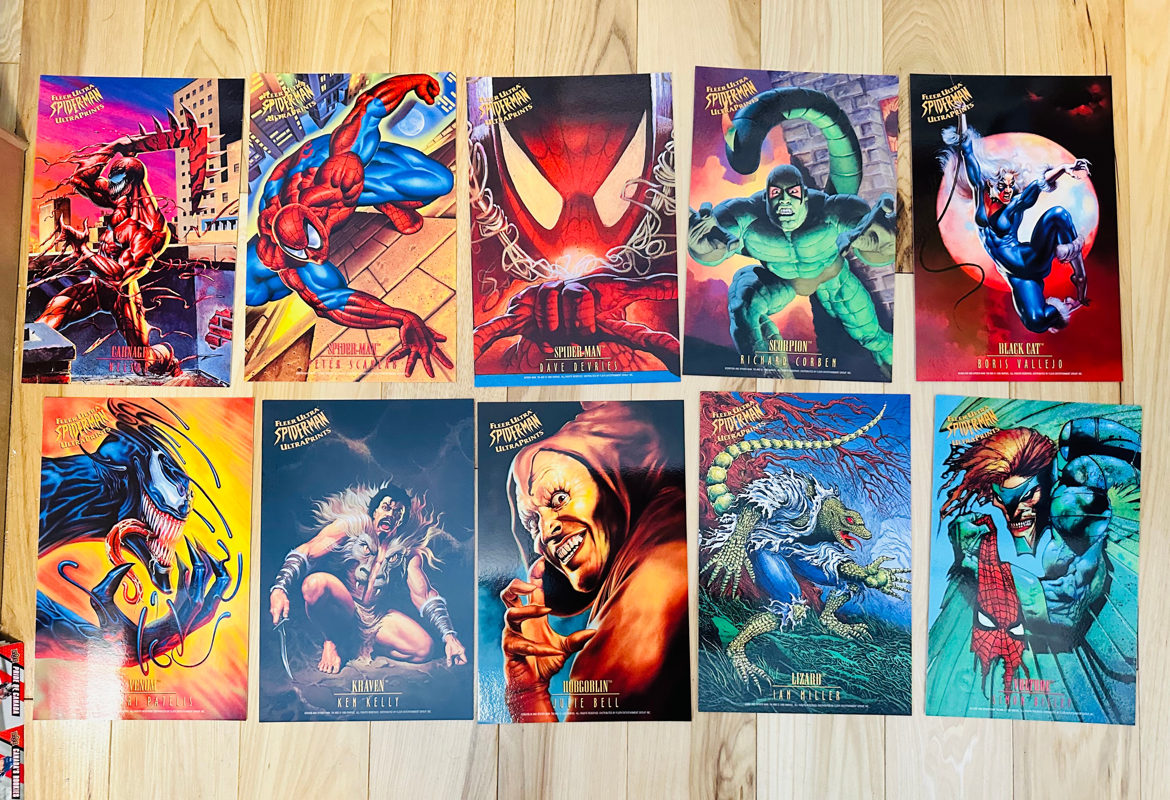 Spider-Man Fleer Ultra prints 6x10 size 10 cards set 1995