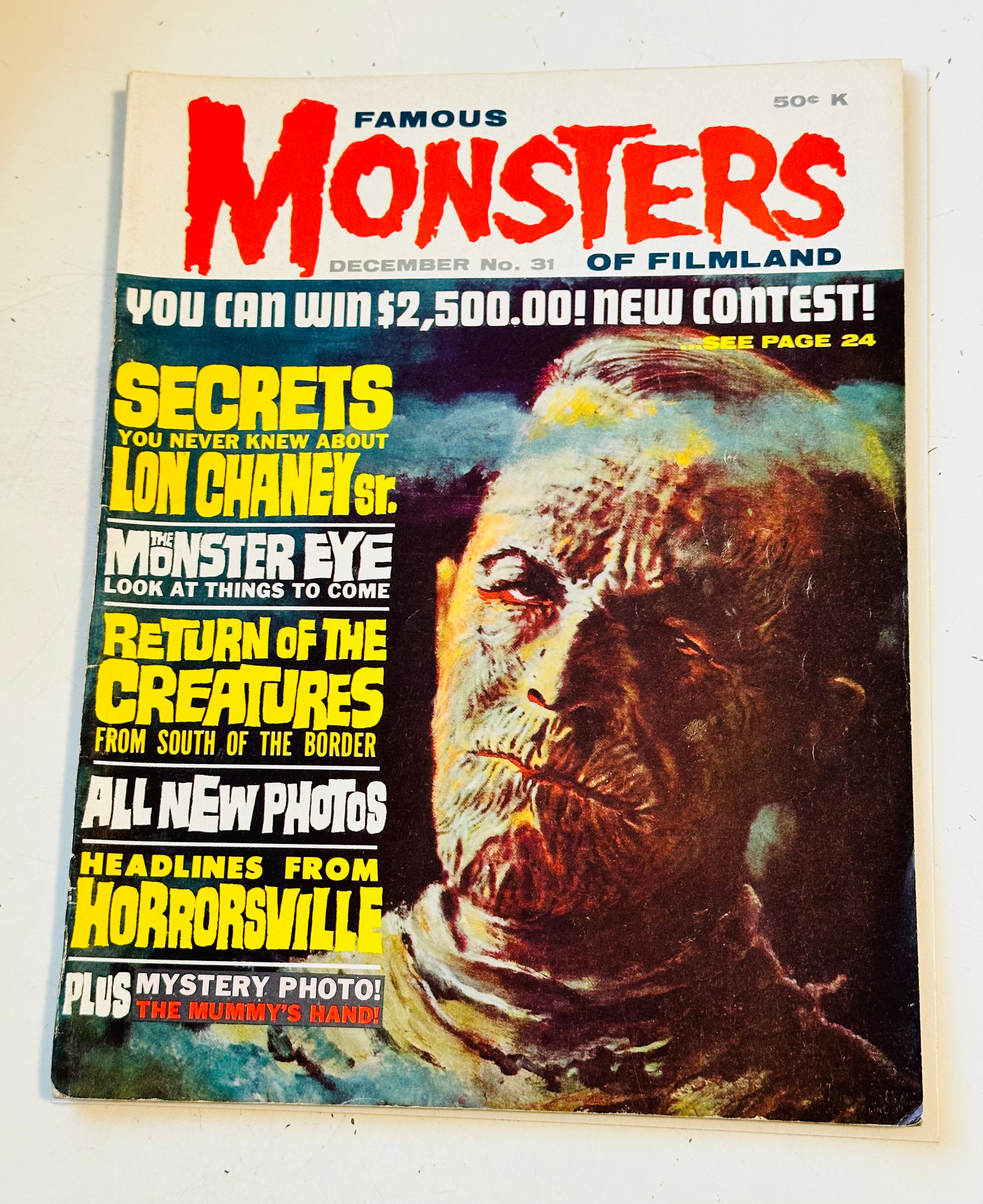 Famous monsters of Filmland #31 high grade VF condition horror magazine 1964