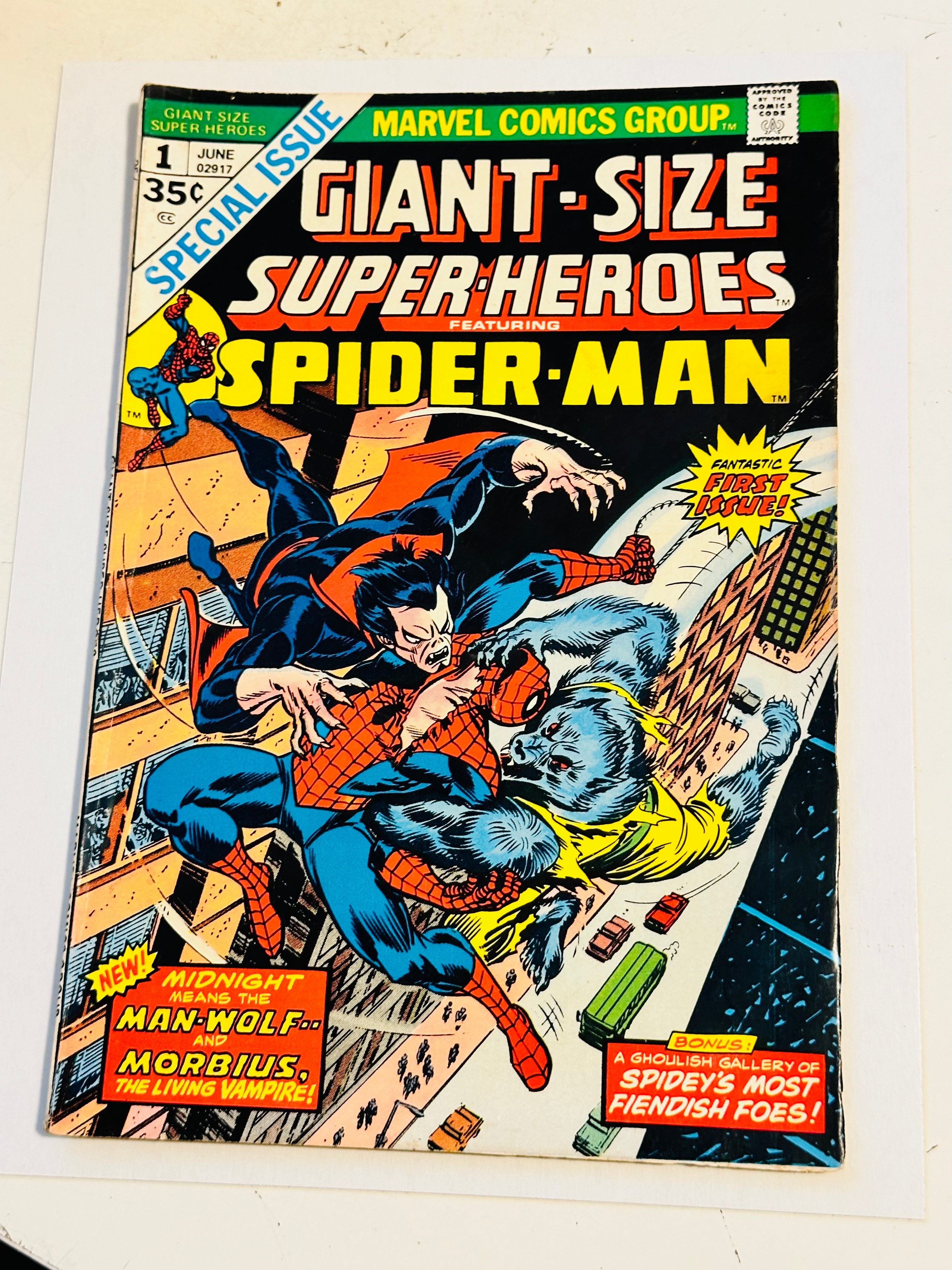 Giant size superheroes #1 Spider-man Morbius, Werewolf comic book 1975
