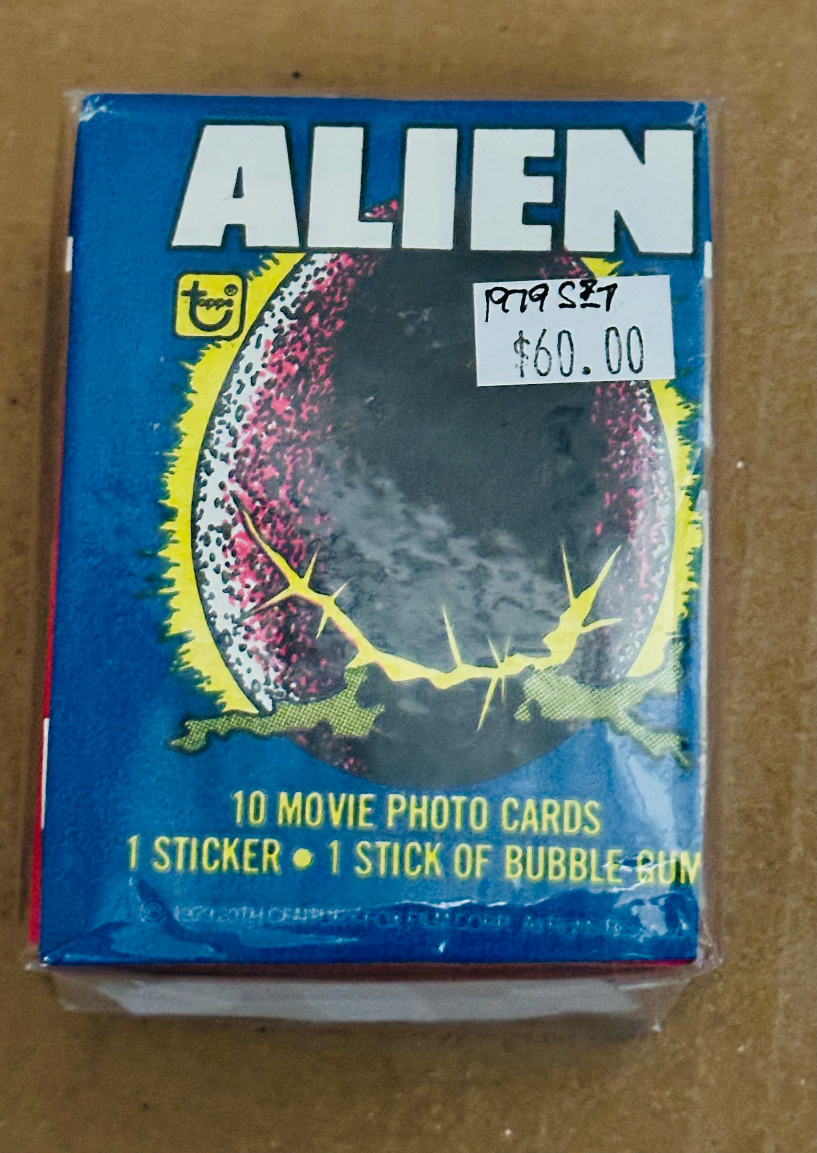 Alien first movie cards and wrapper 1979