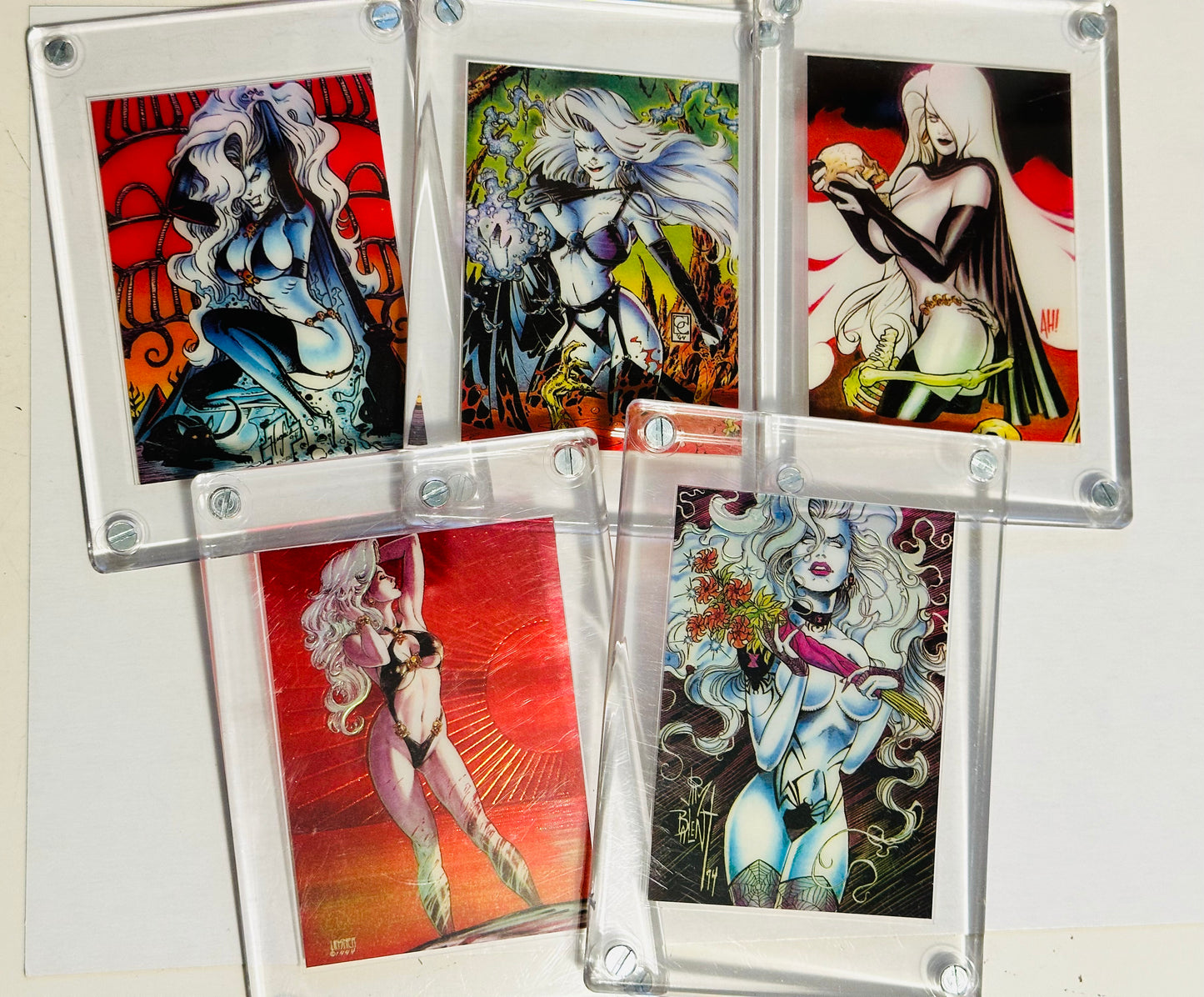 Lady Death rare 5 insert cards clear cut set 1990s