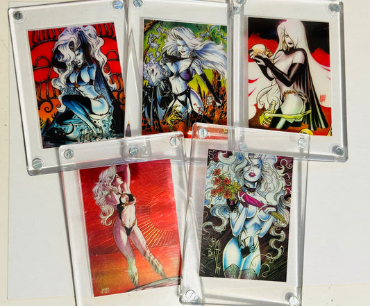 Lady Death rare 5 insert cards clear cut set 1990s