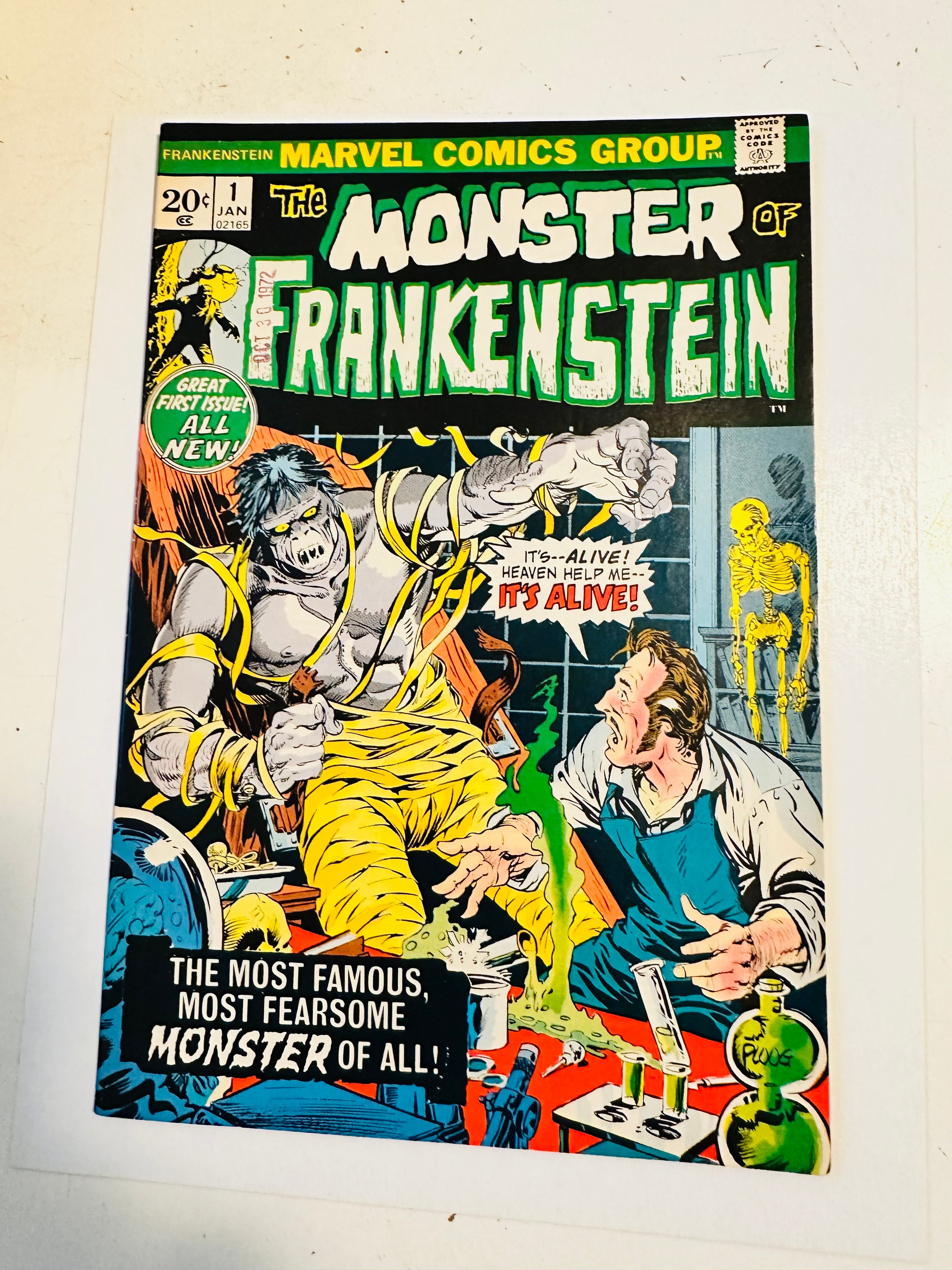 The Monster of Frankenstein #1 Vf condition comic book 1973