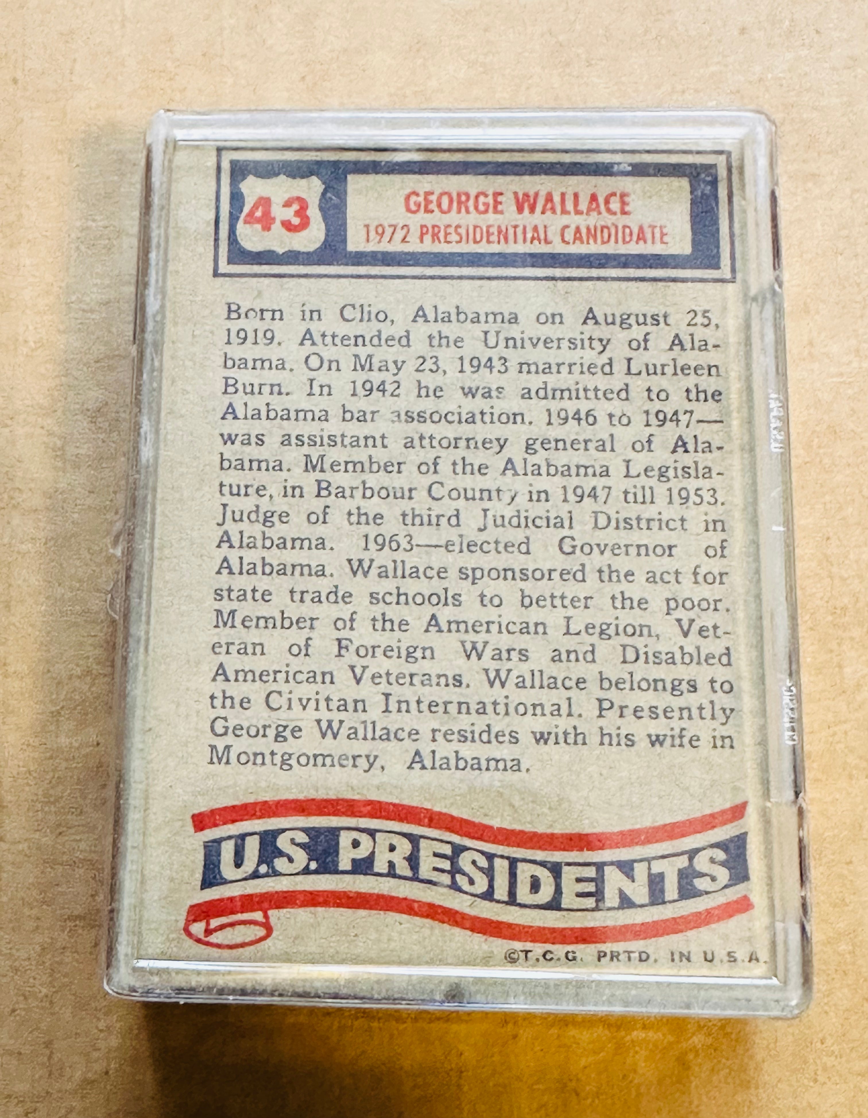 U.S. Presidents cards set with wrapper 1972