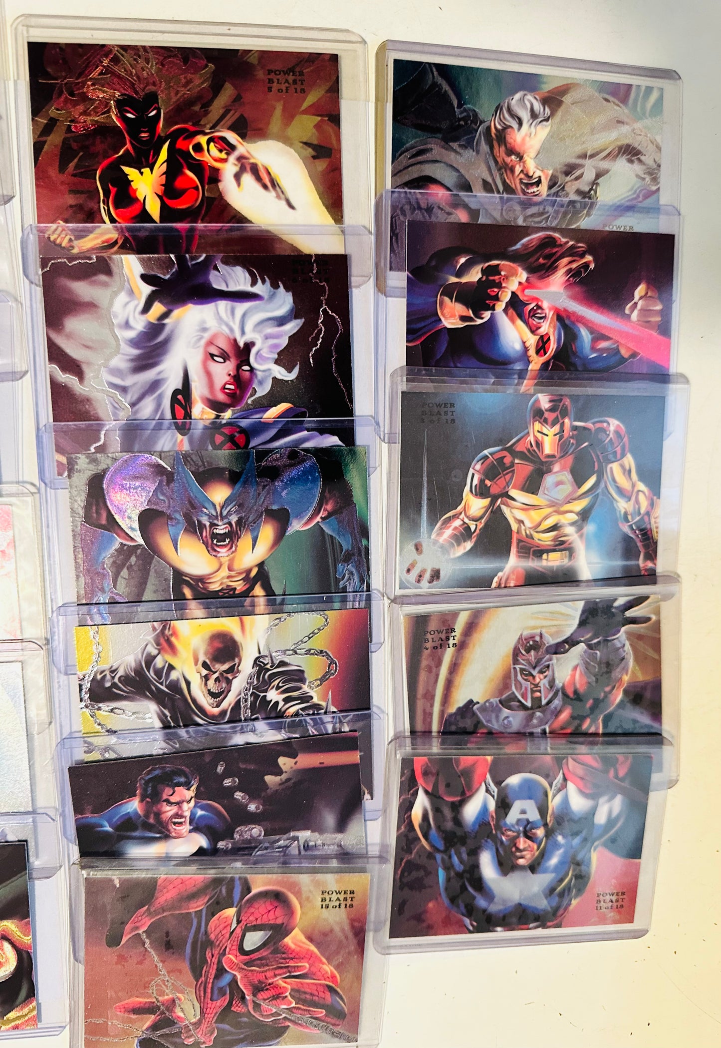 Marvel Flair Power blast 17 different insert foil cards lot deal 1994