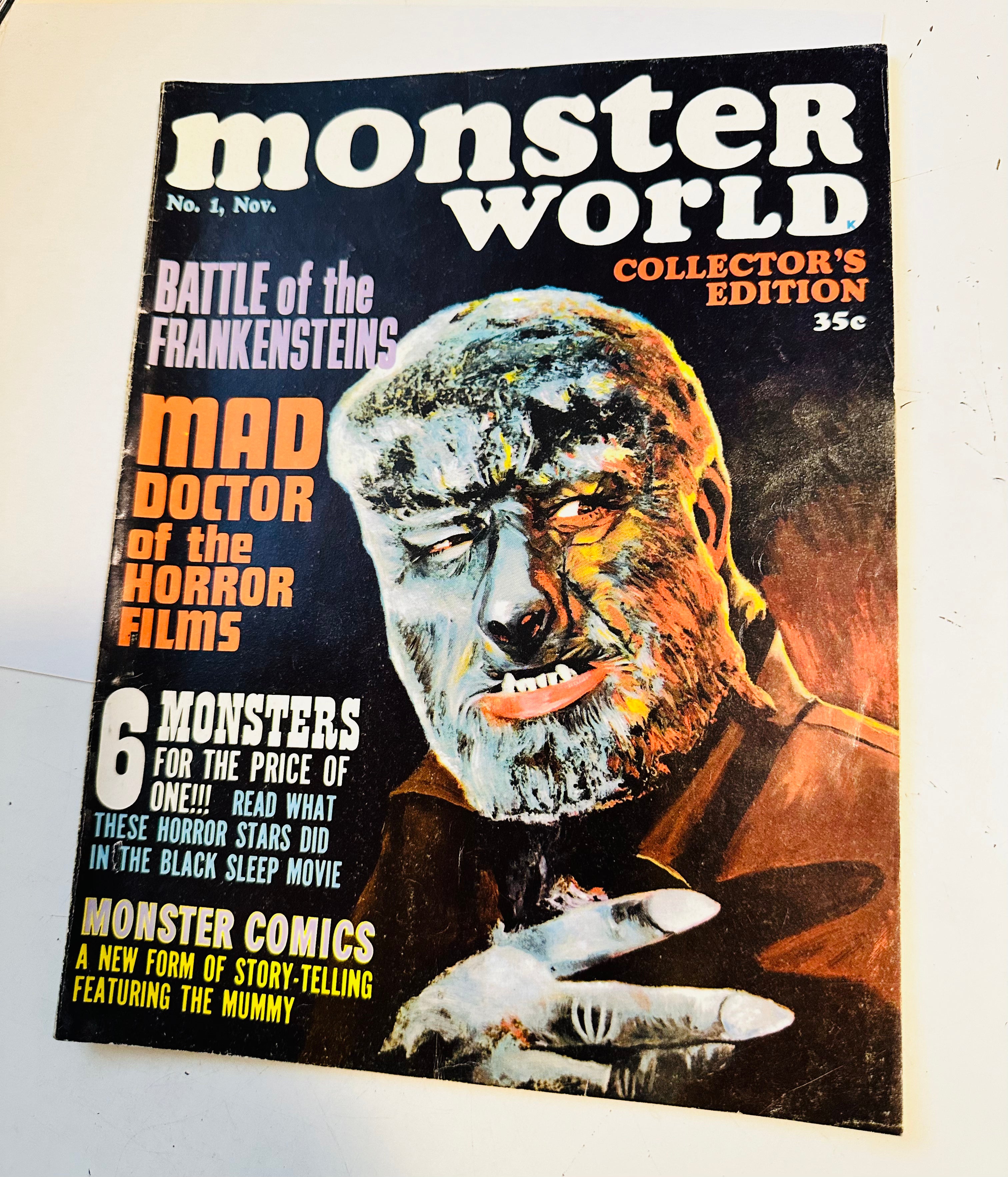 Monster World #1 high grade condition horror magazine 1964
