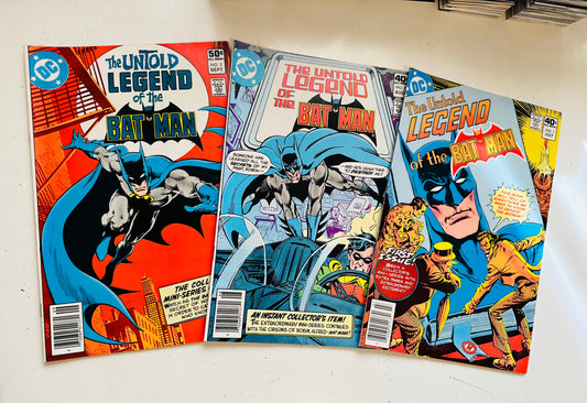 The untold Legend of Batman #1-3 vintage Vf condition comic books 1980