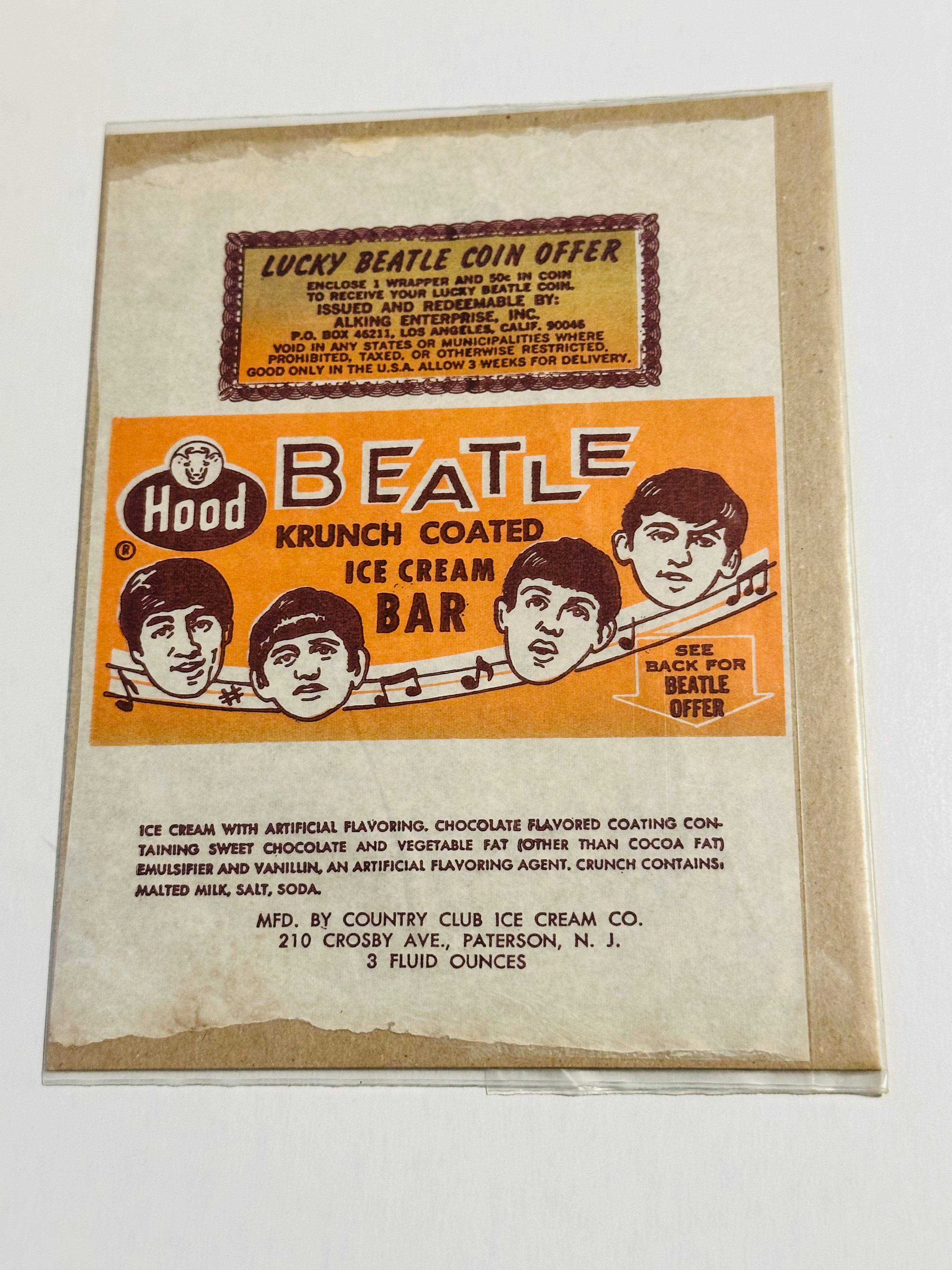 Beatles, rare, original ice cream wrapper, 1964