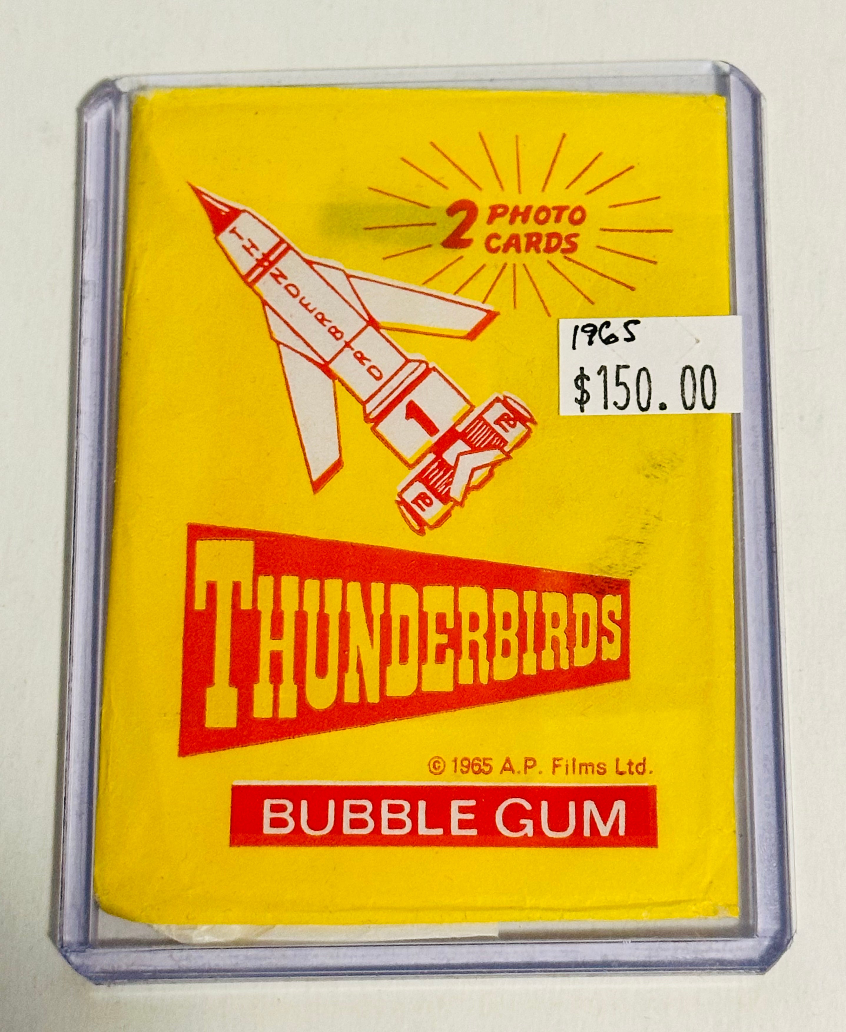 Thunderbirds TV show rare cards wrapper 1965