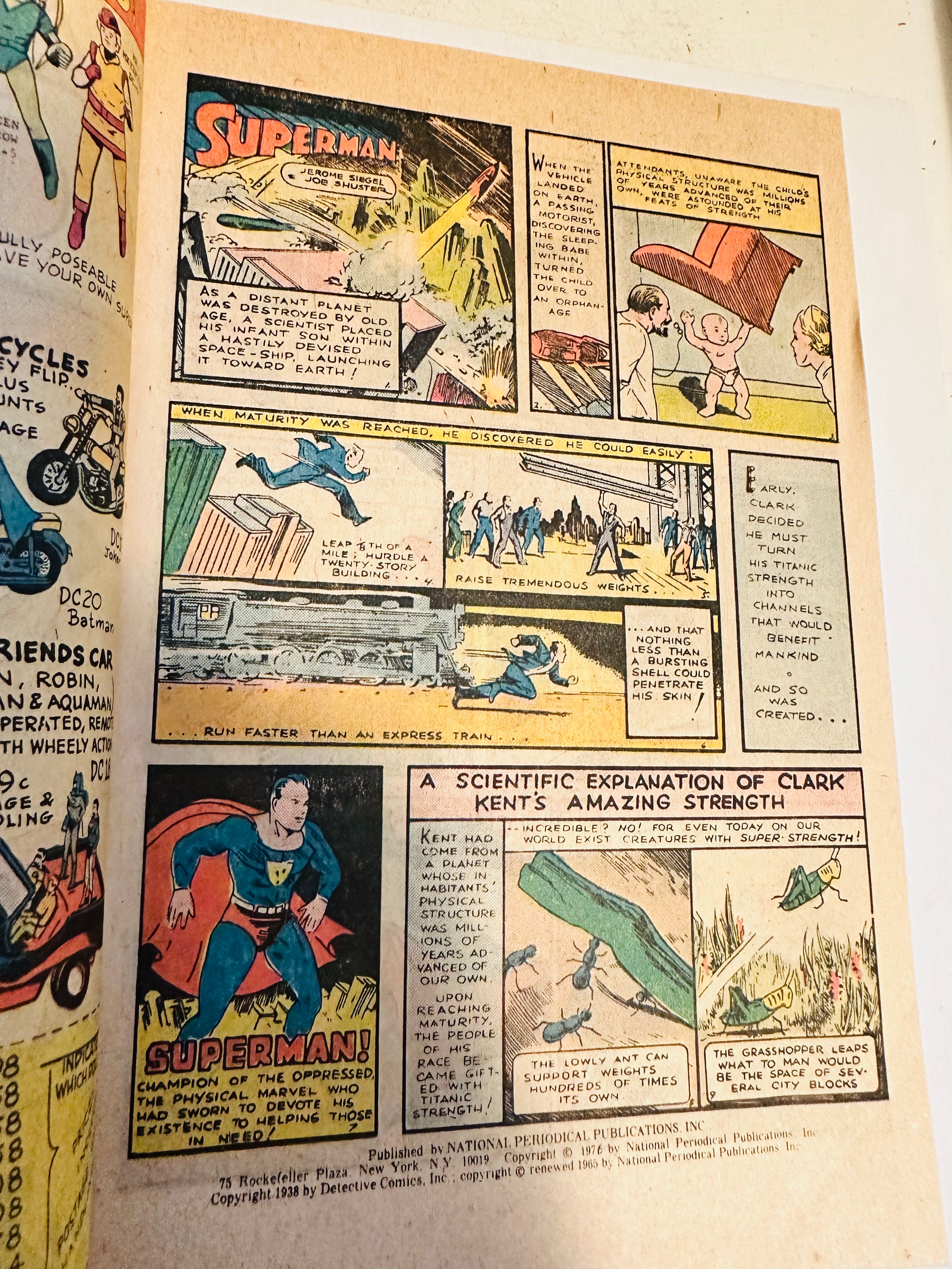 Action Comics Reprint Action Comics #1 rare reprint comic limited issued 1976