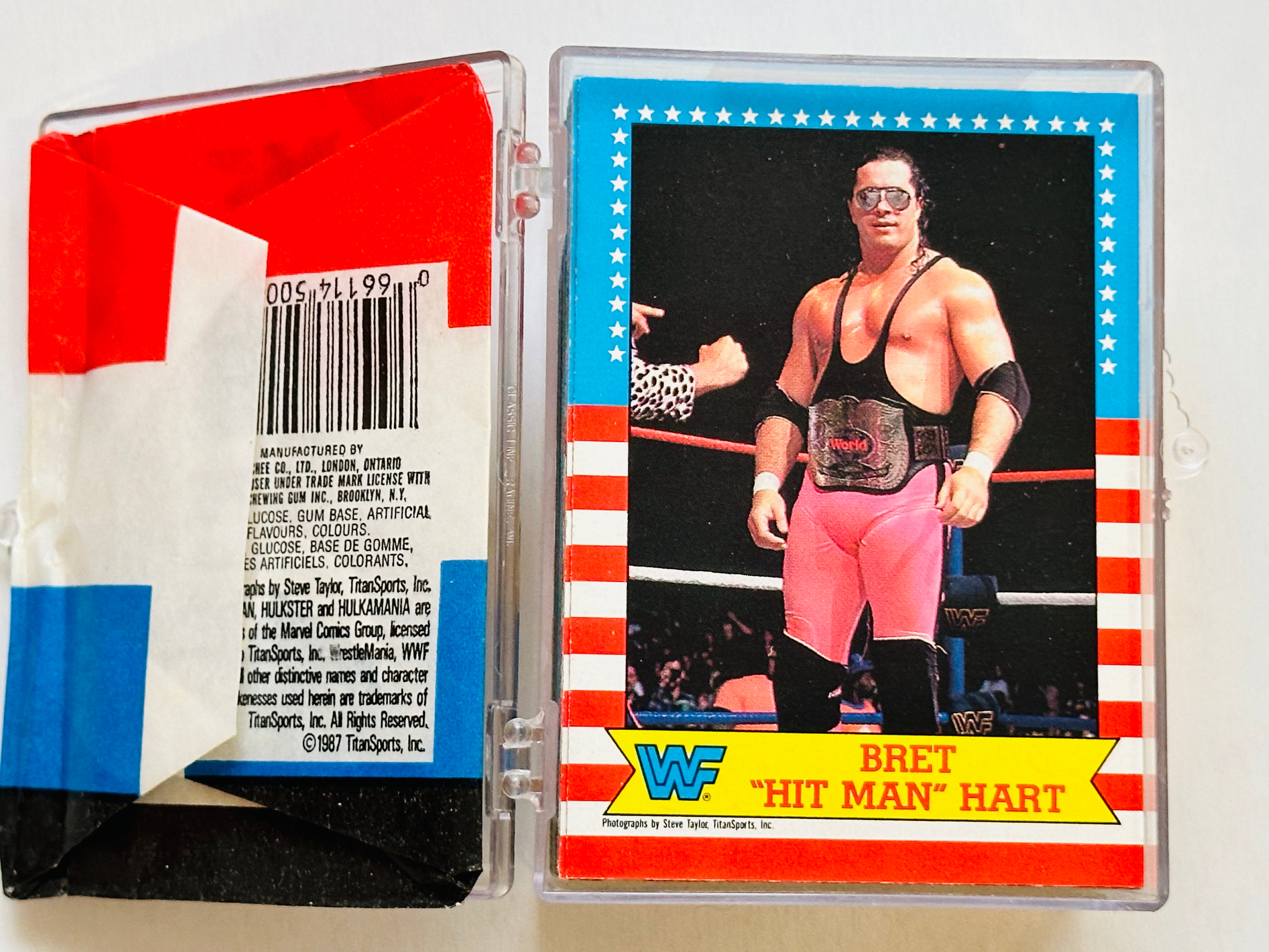 WWF Wrestling series 3 Opc rarer Canadian version Nm condition cards set with wrapper 1987