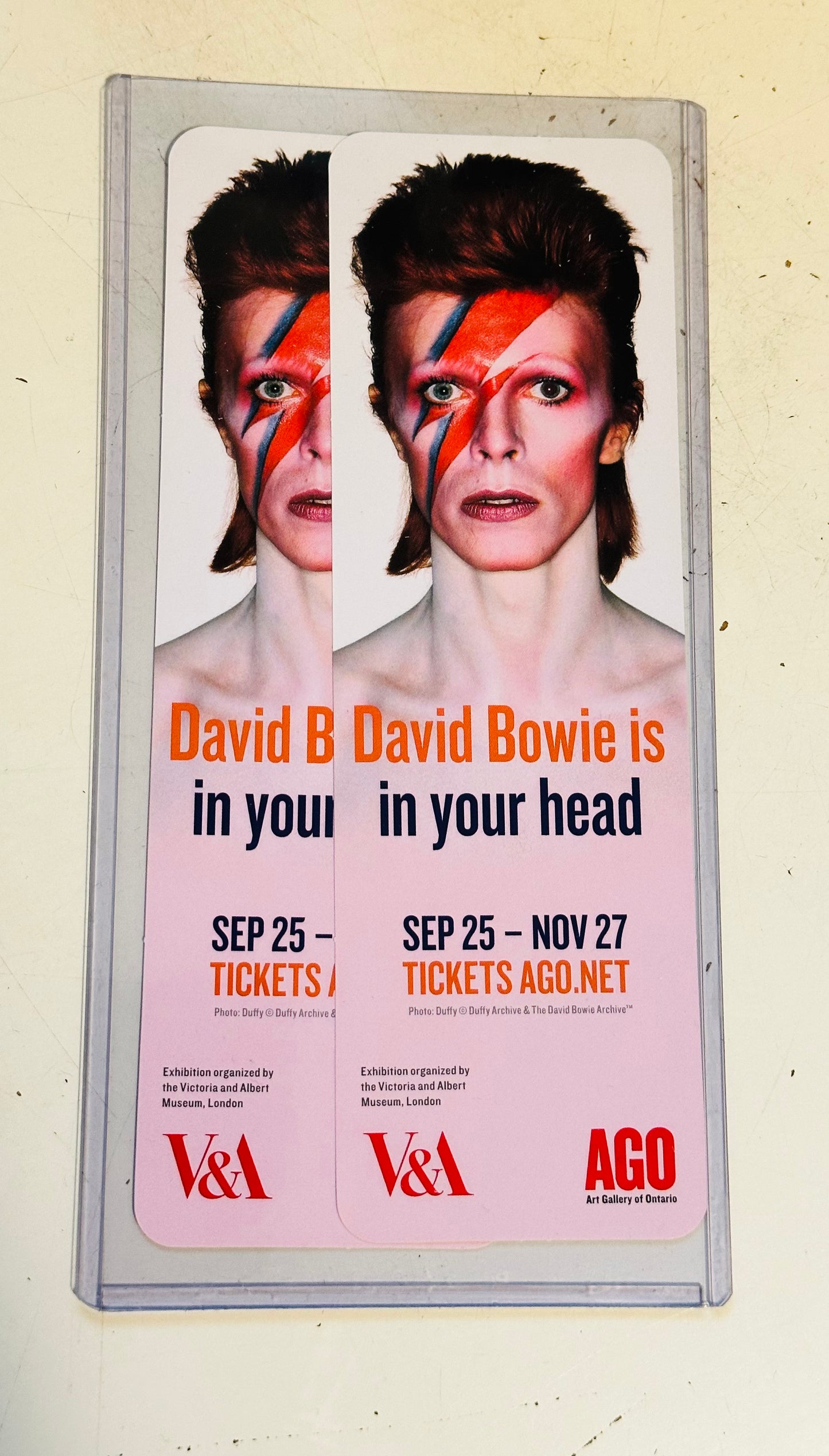 David Bowie Art Gallery of Ontario limited issued two bookmarks 2013