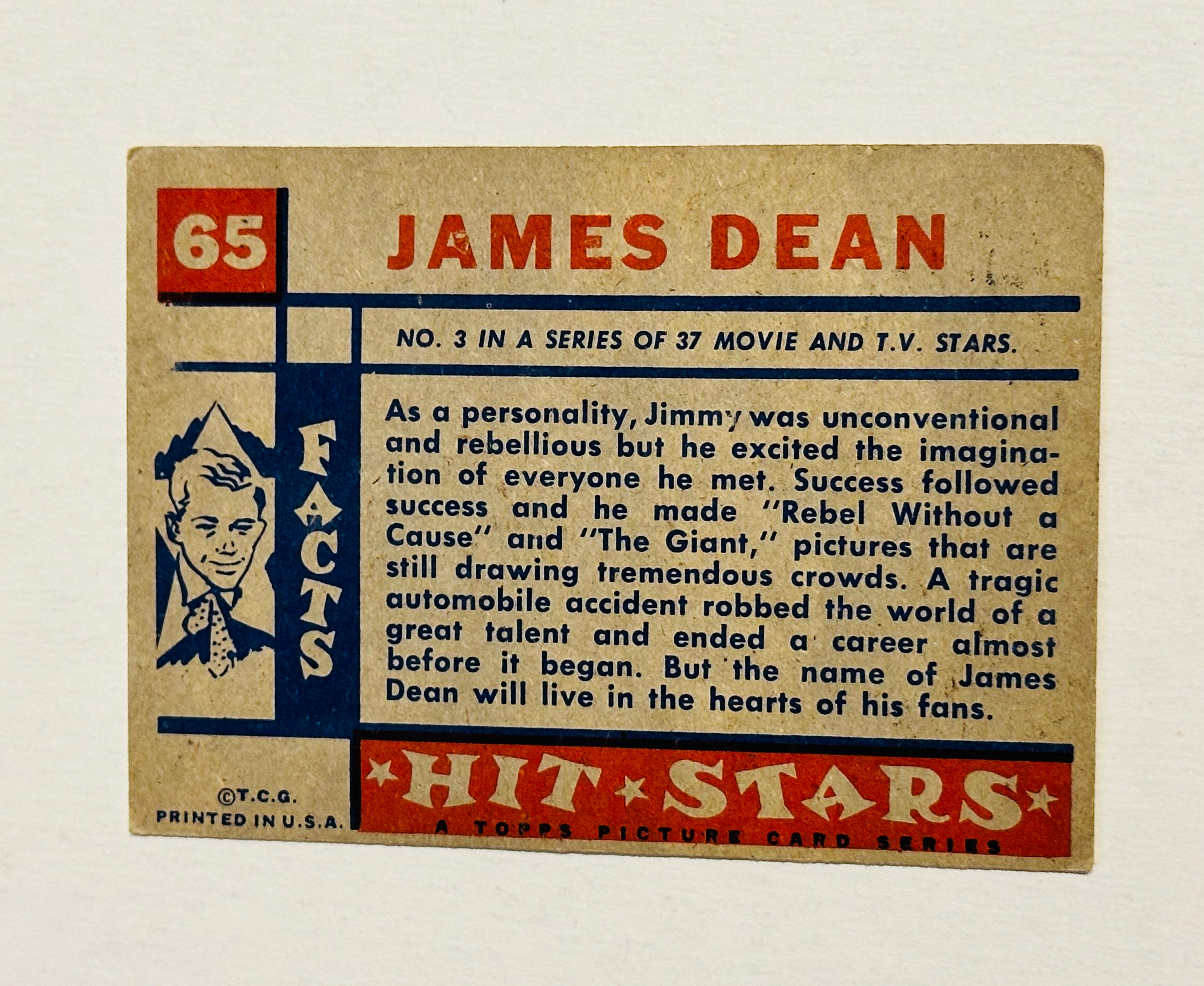 James Dean rare Hit Stars card 1957