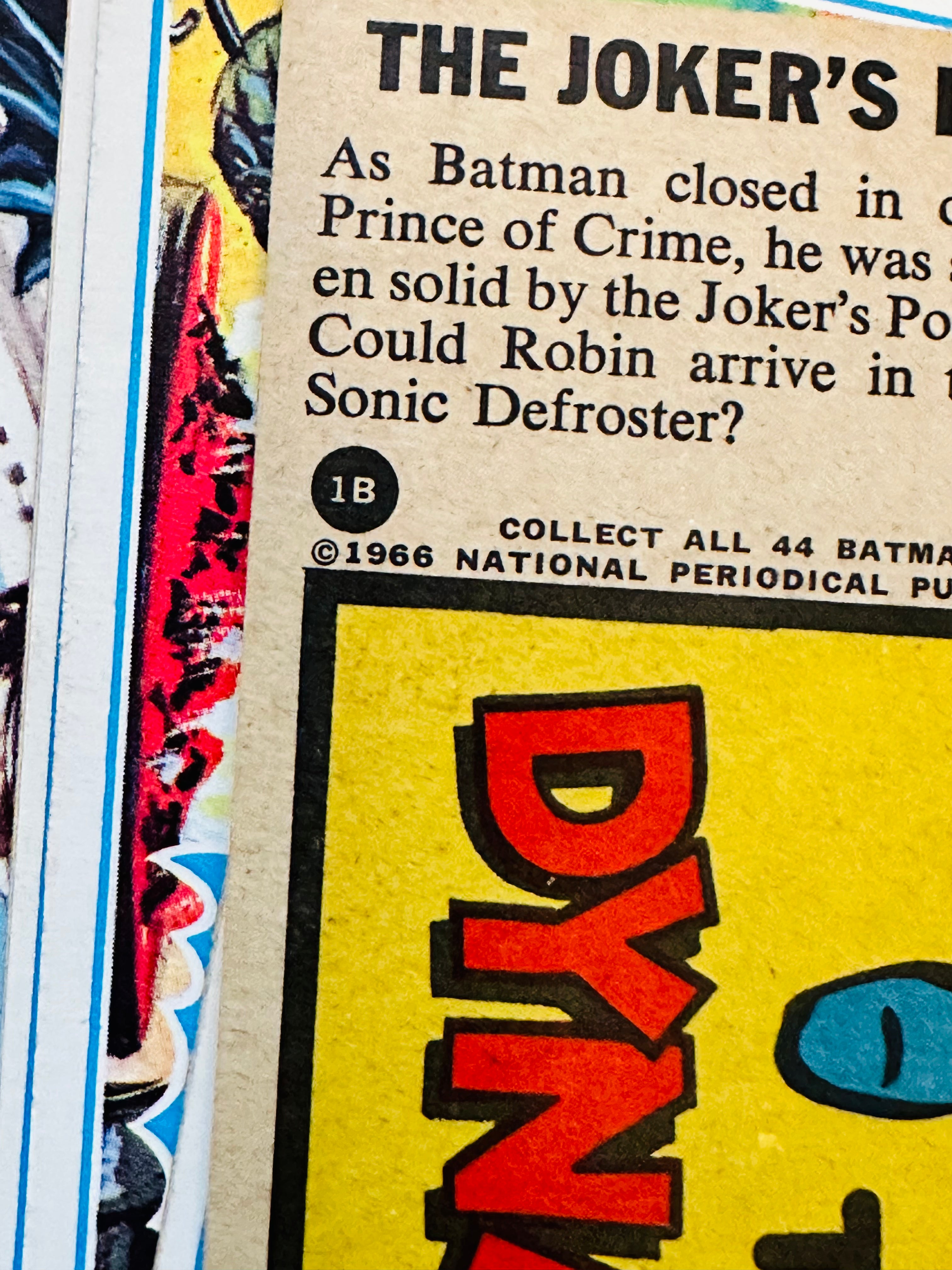 Batman original series B high grade condition Ex-NM cards set 1966