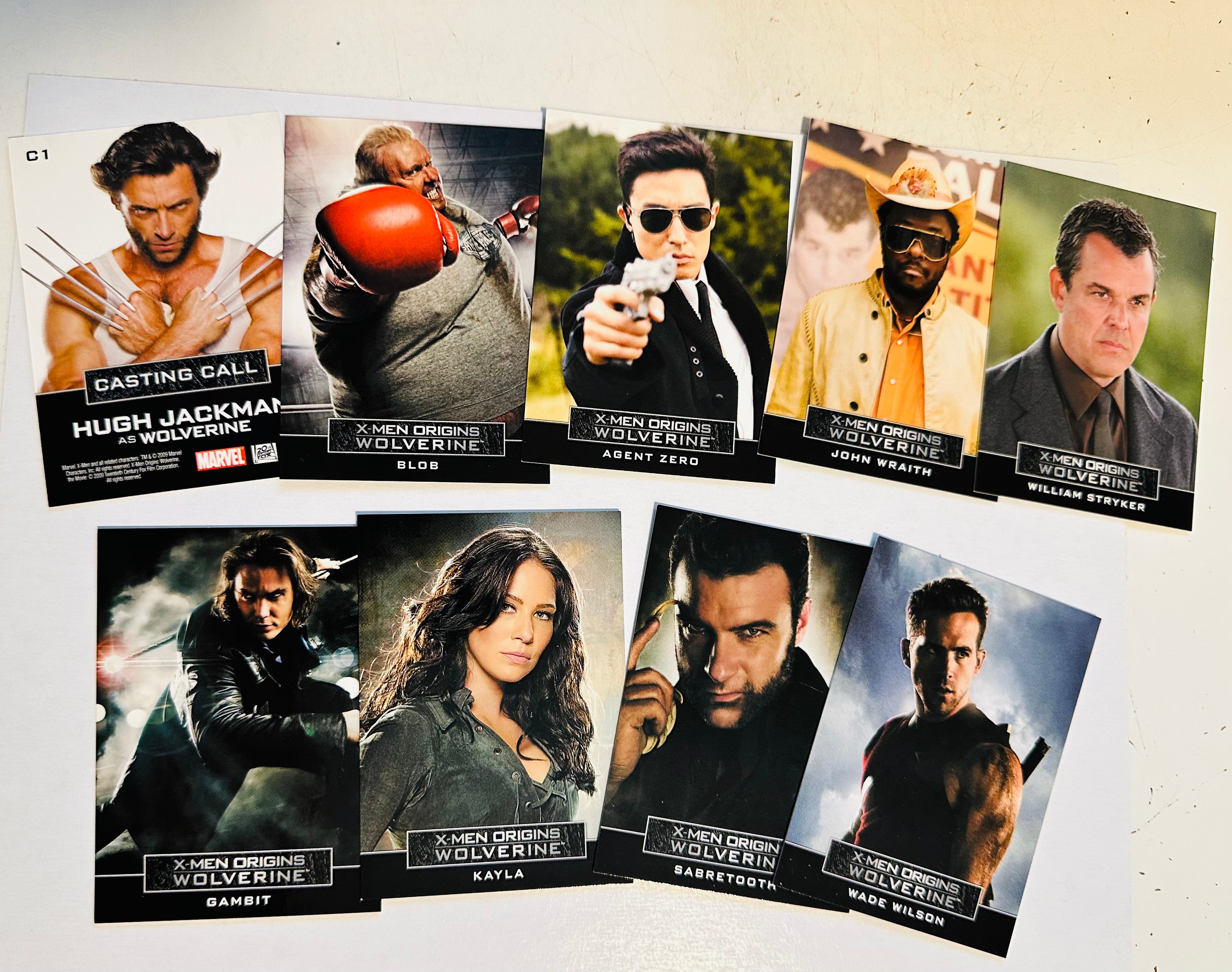 X-Men casting call insert cards set 2009