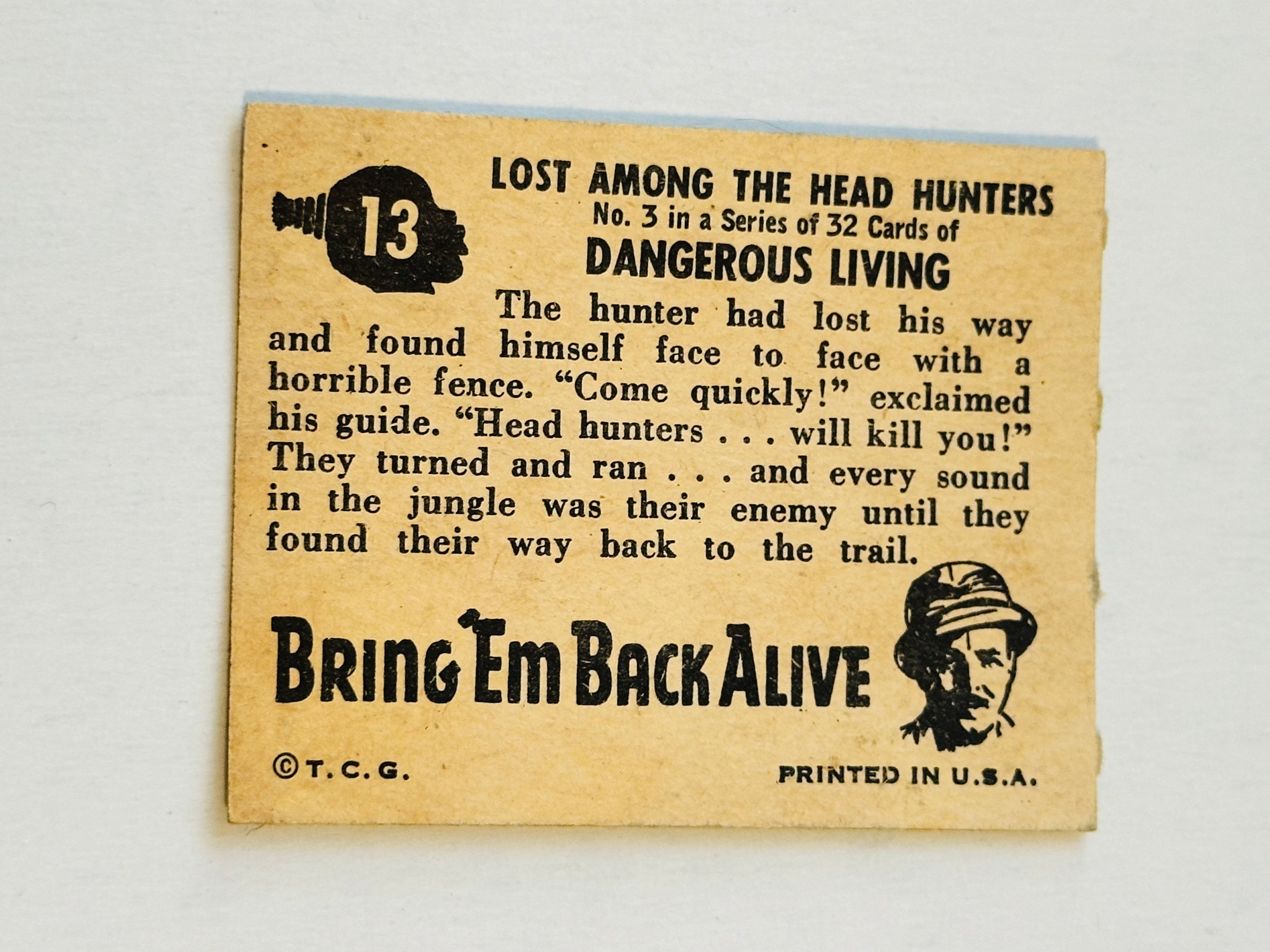 1950 Bring Em Back alive rare headhunters Nm high grade condition card