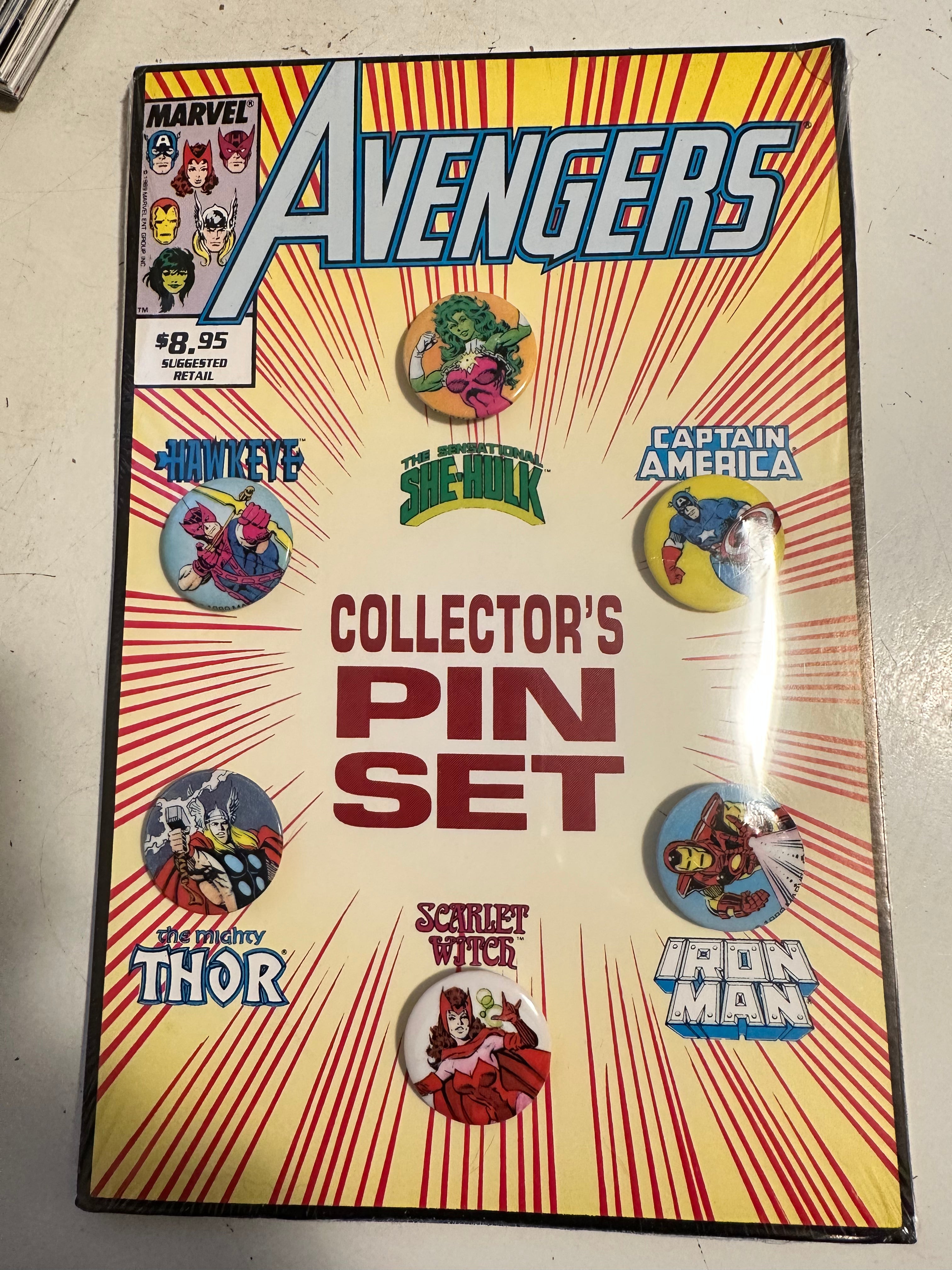 Avengers, rare, pin, back button collection, 1989
