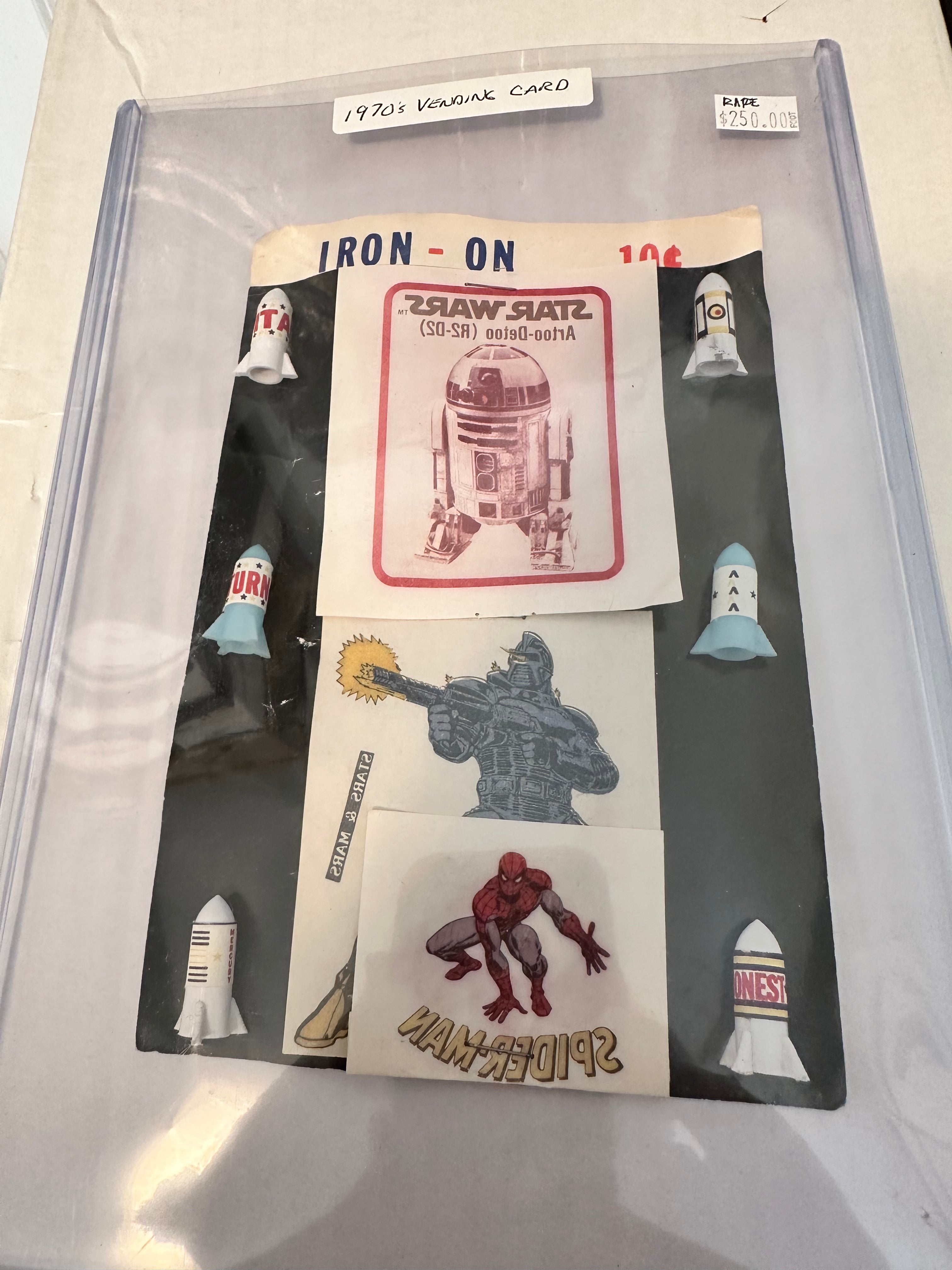 Star Wars rare vintage vending card with many items 1970s