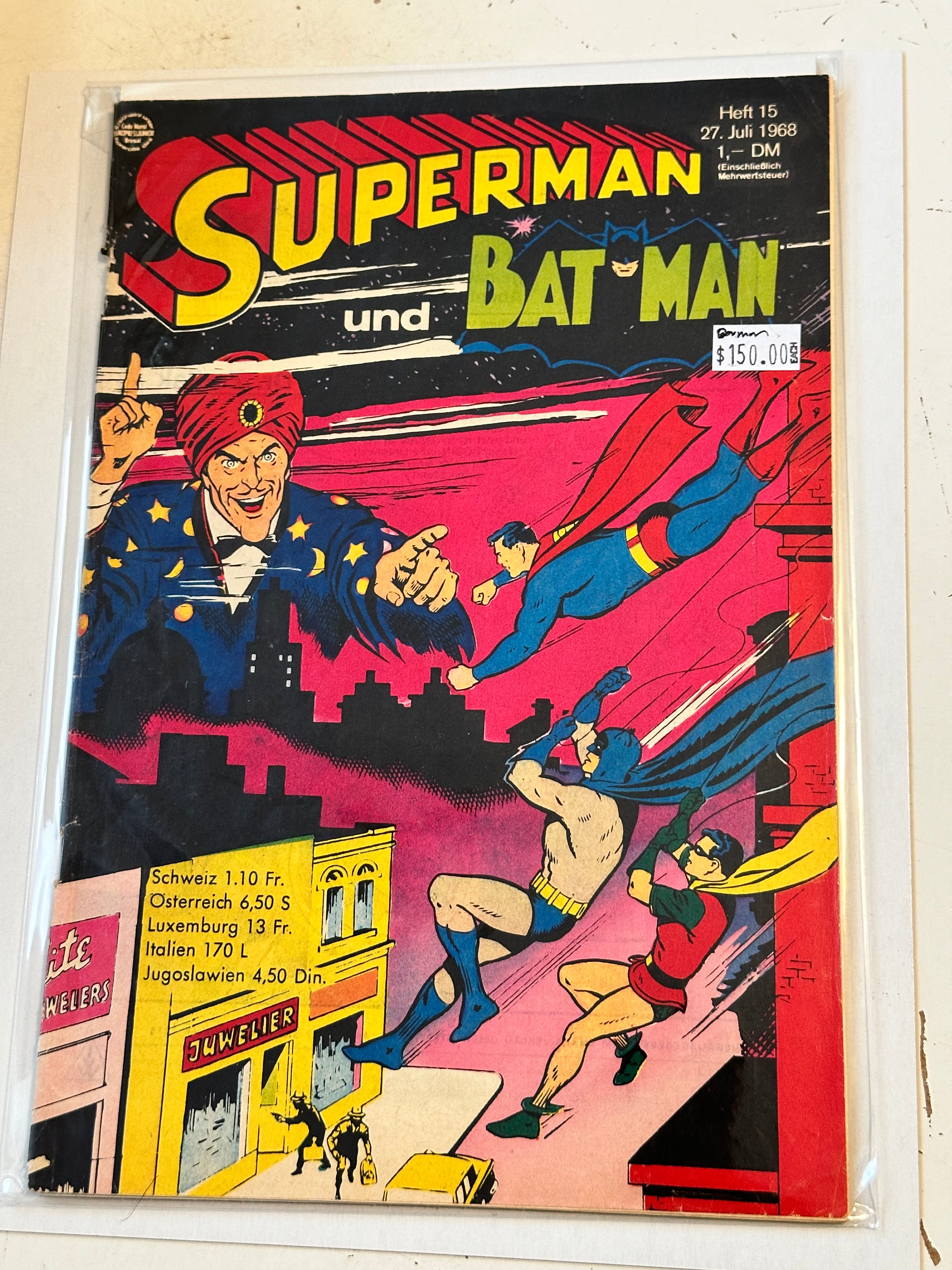 Superman and Batman German vintage comic book 1968