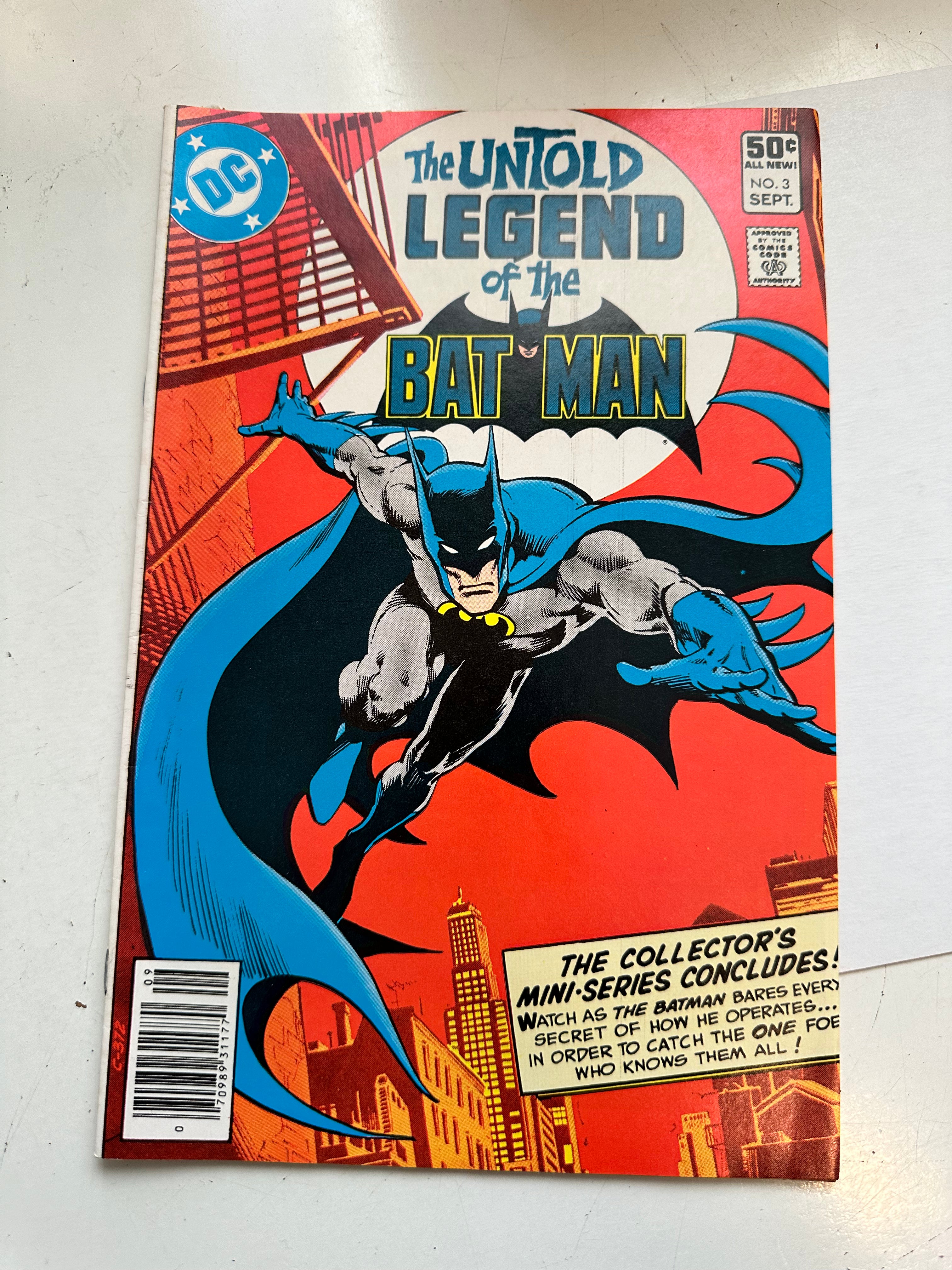 The untold Legend of Batman #1-3 vintage Vf condition comic books 1980