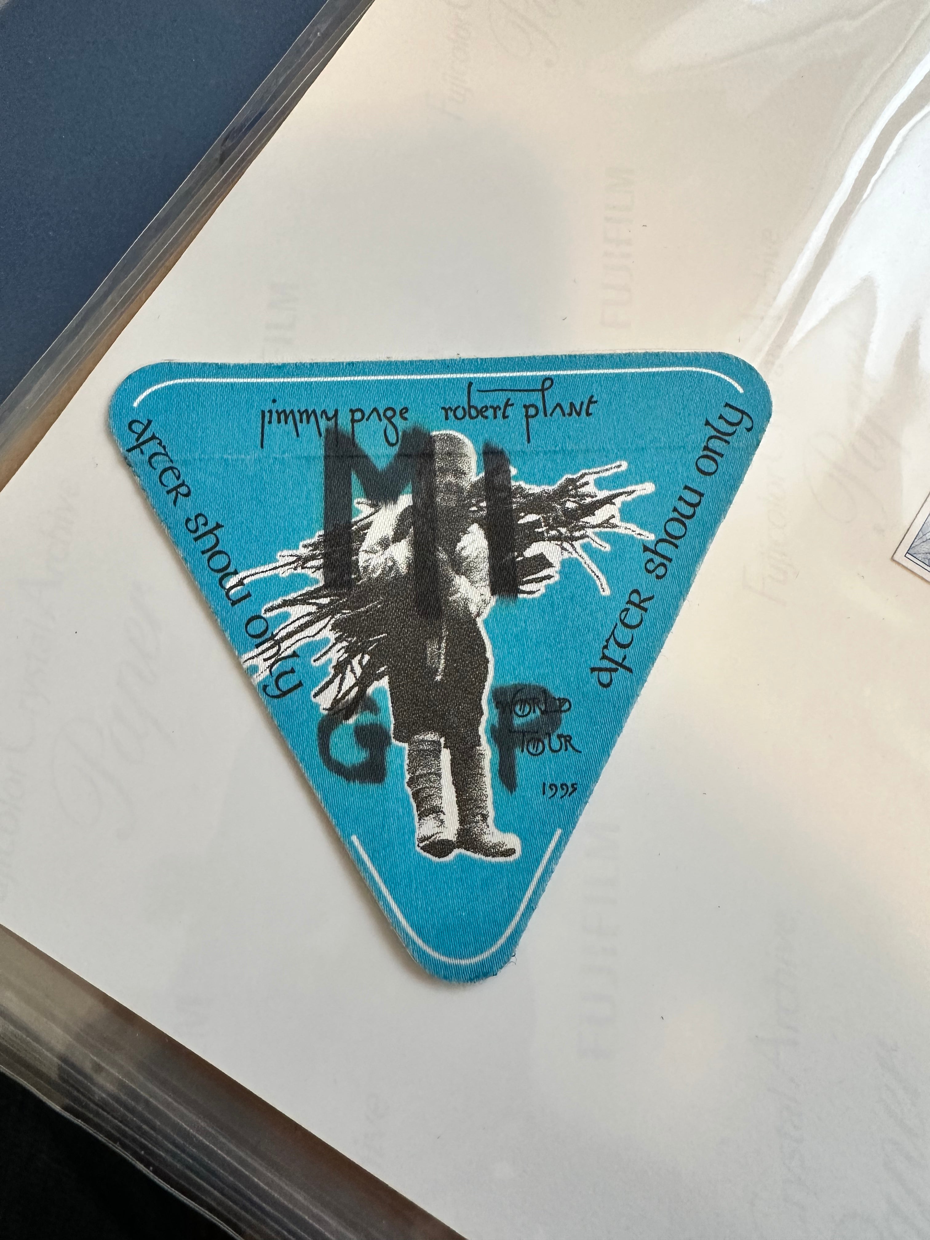 Robert Plant and Jimmy page rare backstage pass