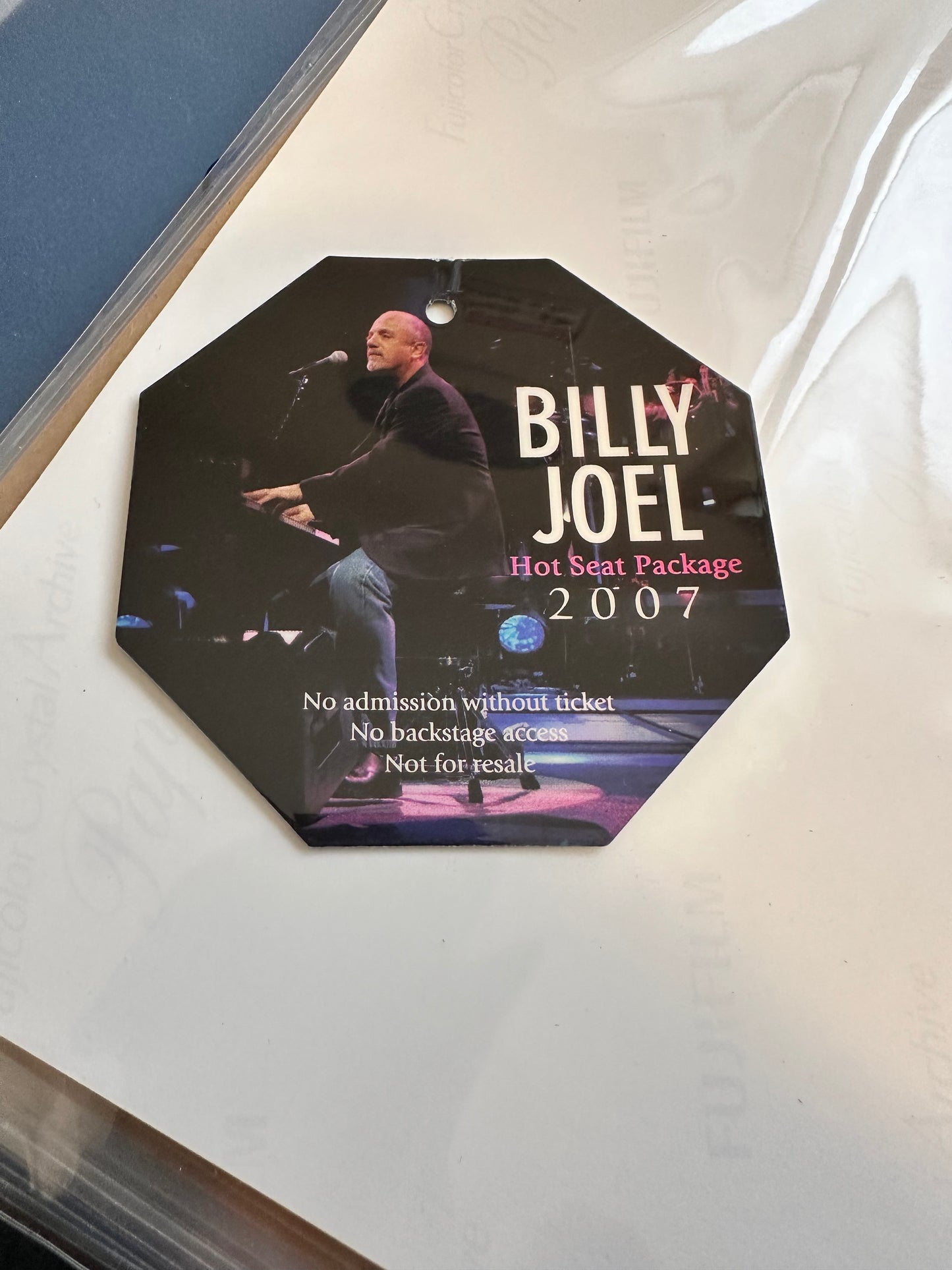 Billy Joel backstage pass