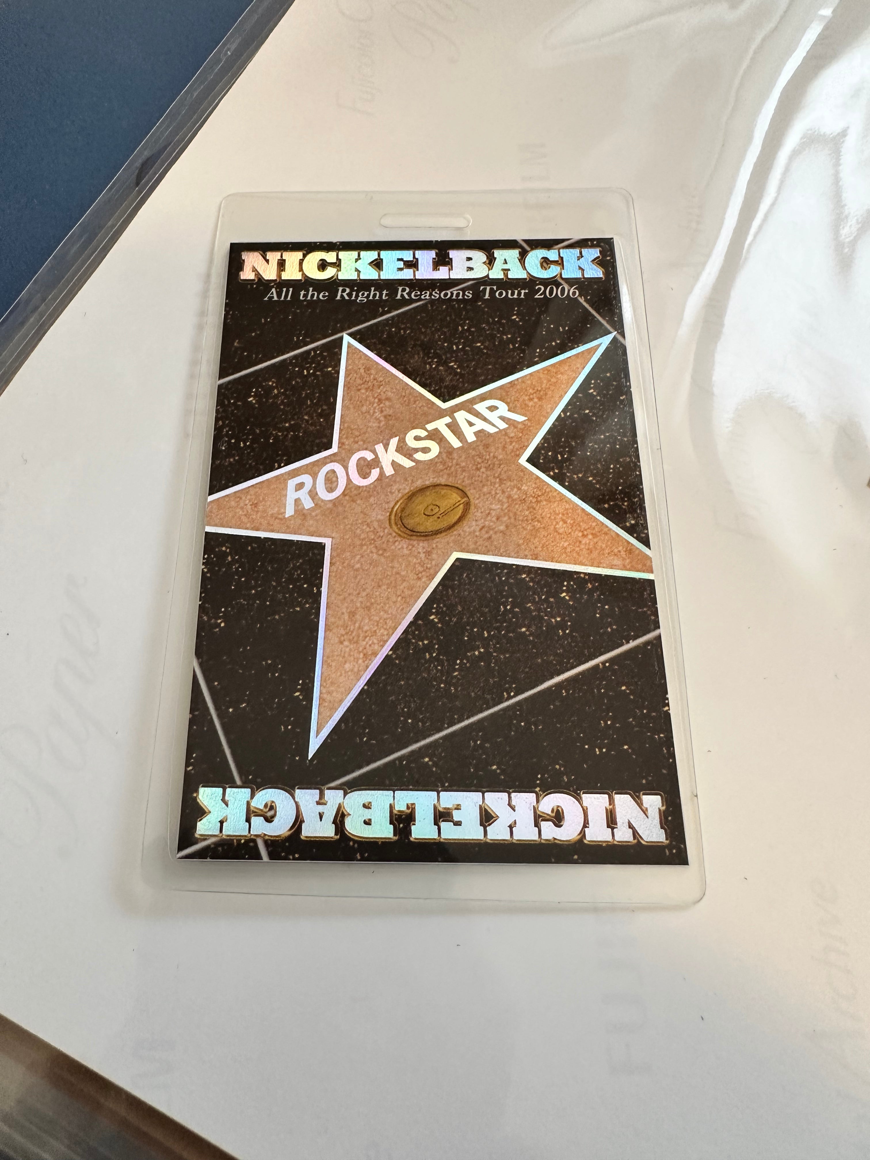 Nickelback backstage pass 2006
