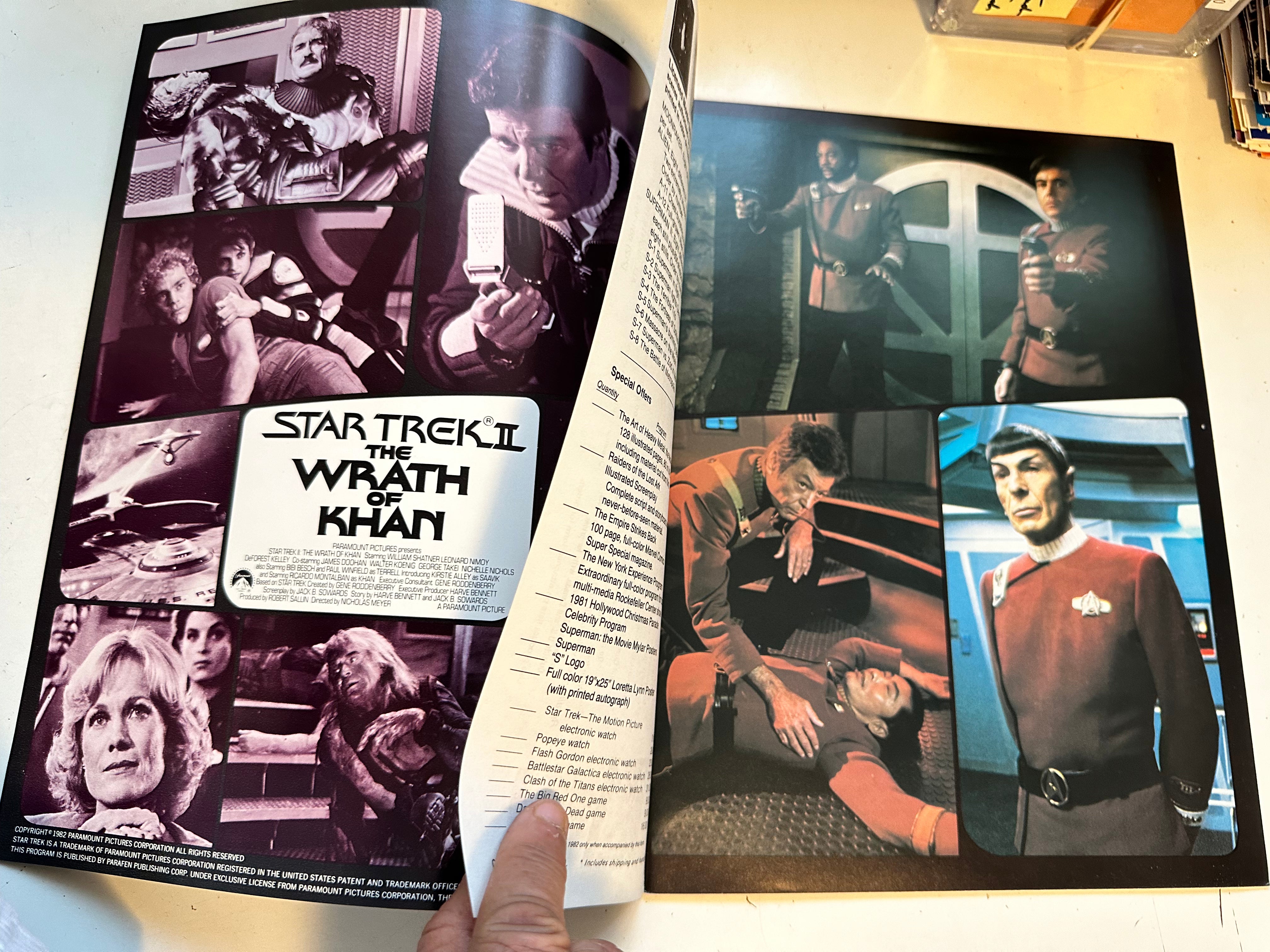 Star Trek wrath of Khan movie program 1982